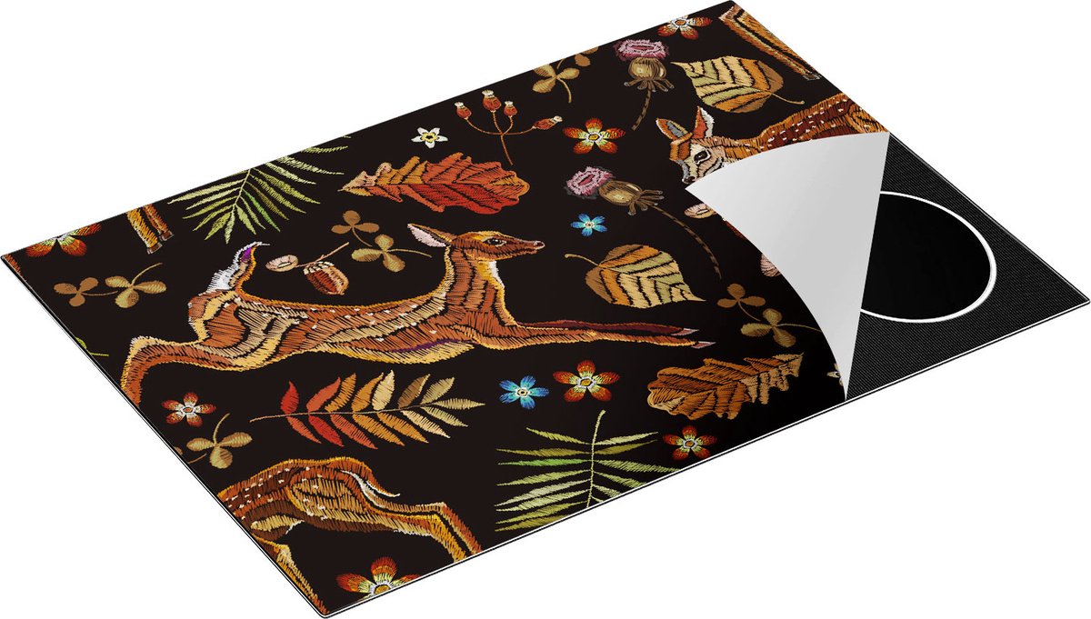 Chefcare Inductie Beschermer Herfst Achtergrond met Herten - Abstract - 75x55 cm - Afdekplaat Inductie - Kookplaat Beschermer - Inductie Mat