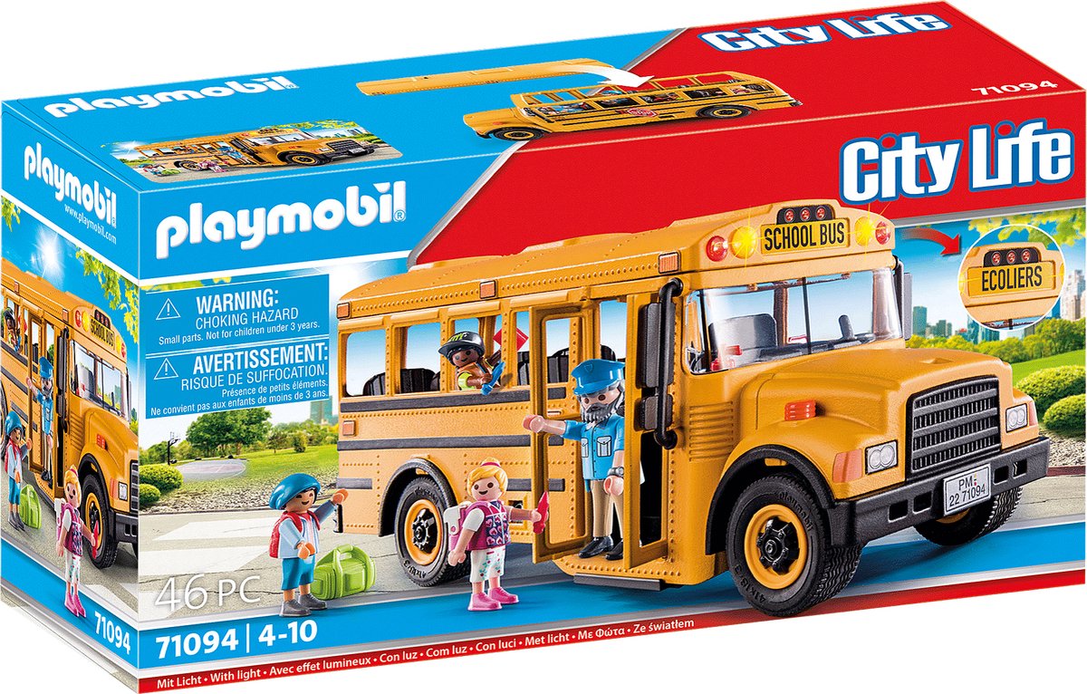 PLAYMOBIL 71329 - City Life - Bus scolaire pas cher 