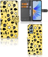 Wallet Book Case met Pasjeshouder OPPO A17 Hoesje Punk Yellow