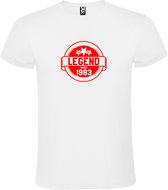 Wit T-Shirt met “Legend sinds 1983 “ Afbeelding Rood Size XXXL