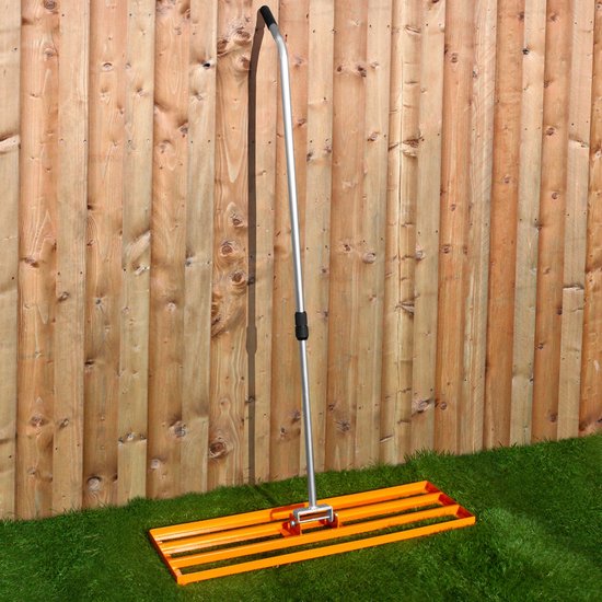 T-MECH Gazon Leveler - Nivellering Hark 100 cm - Verstelbaar Handvat: 1.20 tot 1.90 m - Comfortable Handgreep - Oranje van Merkloos	 — afbeelding 2