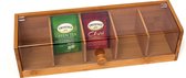SensaHome - Organisateur d'articles de présentation 5 compartiments avec portes Verres - Rectangle - Boîte de rangement - Boîte de rangement - Classique - Bois de bambou - Marron clair