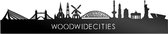 Skyline WoodWideCities Zwart Glanzend - 100 cm - Woondecoratie - Wanddecoratie - Meer steden beschikbaar - Woonkamer idee - City Art - Steden kunst - Cadeau voor hem - Cadeau voor haar - Jubileum - Trouwerij - WoodWideCities