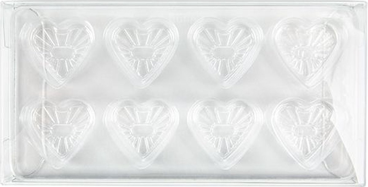 Kristalheldere Dozen voor Hangemaakt Snoep, Hartjes insert 7x2.1x13.8 cm (25 stuks) [CNDYH272]