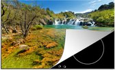 KitchenYeah® Inductie beschermer 80.2x52.2 cm - De kleurrijke wateren in het Nationaal park Krka in Kroatië - Kookplaataccessoires - Afdekplaat voor kookplaat - Inductiebeschermer - Inductiemat - Inductieplaat mat