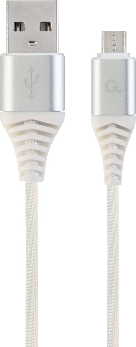 Gembird CC-USB2B-AMMBM-1M-BW2 USB-kabel USB 2.0 Micro-USB B USB A Zilver. Wit