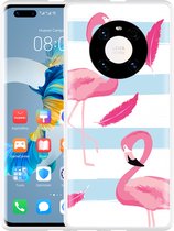 Huawei Mate 40 Pro Hoesje Flamingo Feathers Designed by Cazy