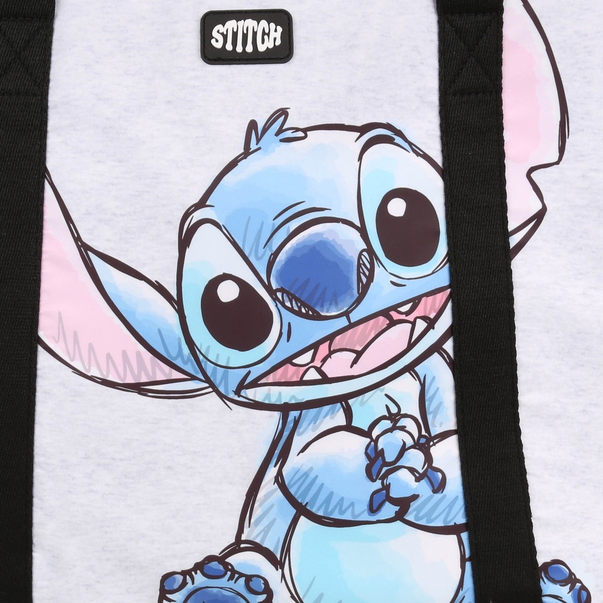 Stitch Disney - Grand sac bandoulière mixte gris, spacieux, 47x32 cm