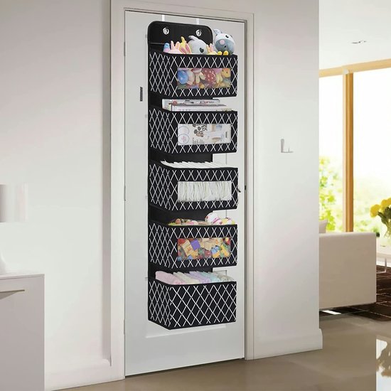 VERONLY Organizer Sospeso Per Porta: Extra Large Con 5 Tasche Grandi E 10 Tasche Laterali Grigio - Per Bagno, Camera Da Letto, Ufficio - 2