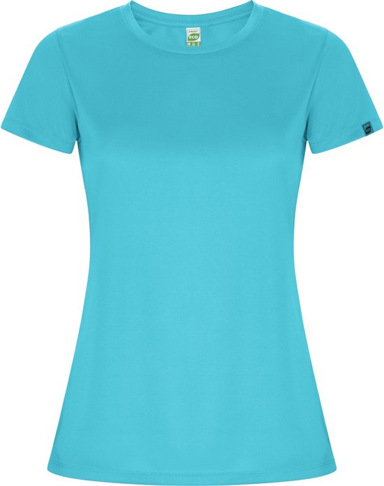Turquoise dames ECO sportshirt korte mouwen 'Imola' merk Roly maat XXL