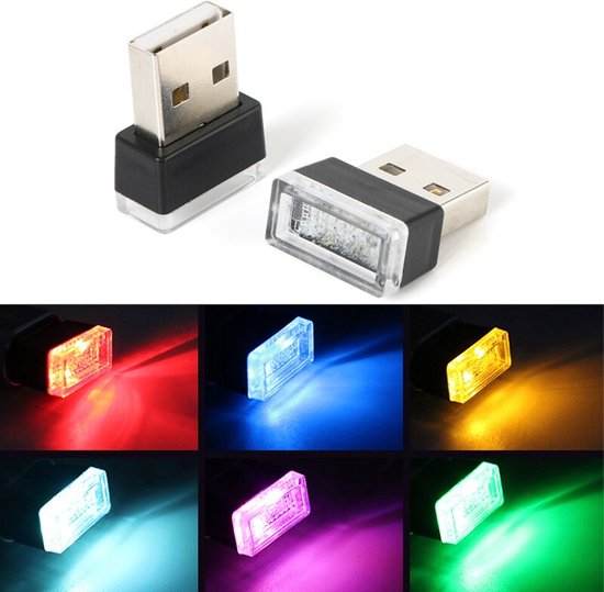 LED de voiture - Éclairage LED USB - Violet - Veilleuse - LED USB