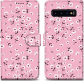 Cadorabo Hoesje geschikt voor Samsung Galaxy S10 4G - Design Bloemenregen No. 6 - Beschermhoes Case Cover met magnetische sluiting, standaardfunctie en kaartvakje