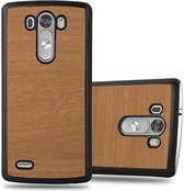 Cadorabo Hoesje geschikt voor LG G3 in WOODY BRUIN - Hard Case Cover beschermhoes in houtlook tegen krassen en stoten
