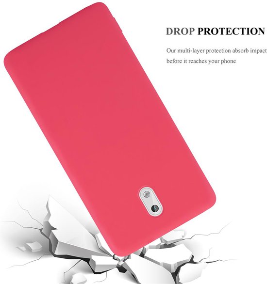 Coque Cadorabo pour Nokia 3 2017 en ROUGE CANDY - Coque de protection en silicone TPU souple