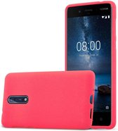 Cadorabo Hoesje geschikt voor Nokia 8 2017 in FROST ROOD - Beschermhoes gemaakt van flexibel TPU silicone Case Cover