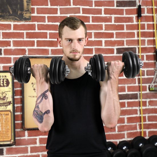 Dumbells set - Gewichten set - Halterset - Verstelbaar - 30 kg - Rood