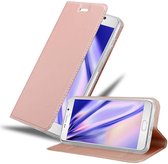 Cadorabo Hoesje geschikt voor Samsung Galaxy NOTE 5 in CLASSY ROSE GOUD - Beschermhoes met magnetische sluiting, standfunctie en kaartvakje Book Case Cover Etui