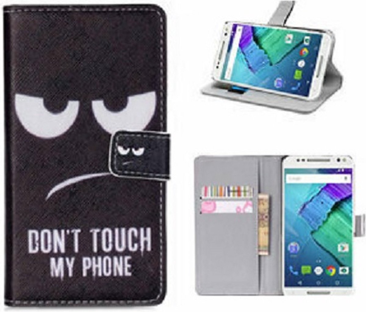 Motorola X Play Hoesje Met Pasjeshouder Bookcase My Phone
