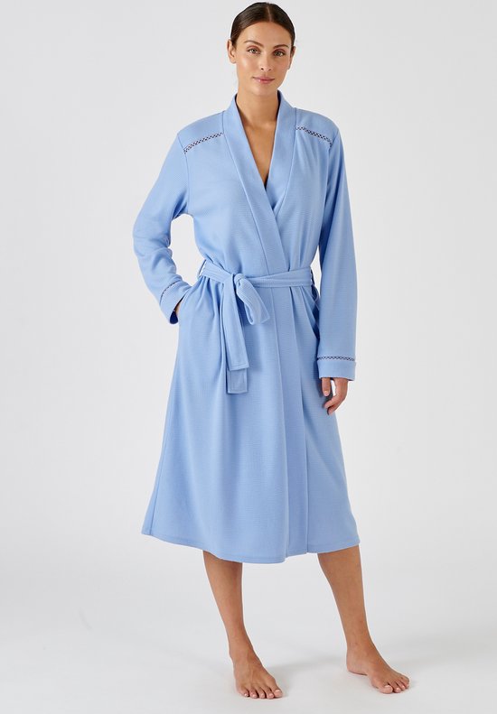 Damart - Kamerjas van sierlijk wafeltricot - Dames - Blauw - XL