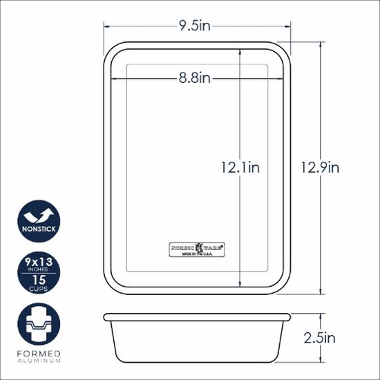  Nordic Ware Naturals Aluminum NonStick 9x13-Inches
