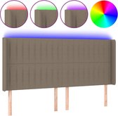 vidaXL-Tête de lit- LED-183x16x118/128-cm-tissu-taupe
