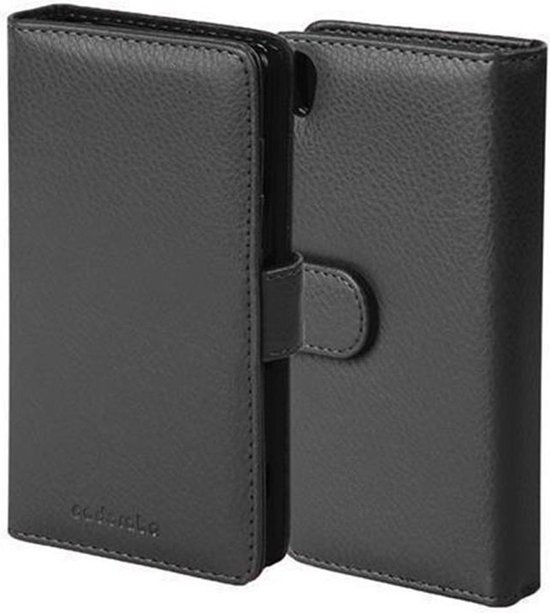 Étui Cadorabo pour Sony Xperia Z5 en OXYDE NOIR - Housse de protection avec fermeture magnétique et 3 emplacements pour cartes