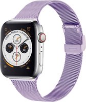 iMoshion Bandje Geschikt voor Apple Watch Bandje Series 1 / 2 / 3 / 4 / 5 / 6 / 7 / 8 / 9 / SE - 38 / 40 / 41 mm - iMoshion Milanees vouwband - Paars