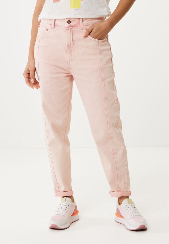 Xenia Mid Waist Jeans Pink Dames - Roze - Maat 27