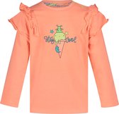 4PRESIDENT T-shirt meisjes - Neon Bright Coral - Maat 98 - Meiden shirt