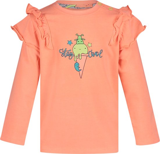 4PRESIDENT T-shirt meisjes - Neon Bright Coral - Maat 98 - Meiden shirt