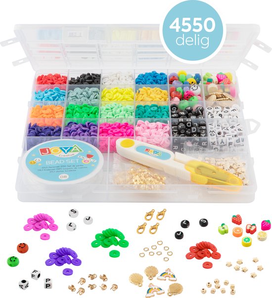 Joya Creative Armbandjes Maken Meisjes - Sieradenpakket - Knutselpakketten 4500+ Kralen - DIY Armbandjes Maken - Inclusief Elastisch Draad en Gereedschap