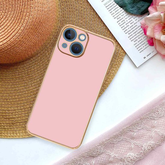 Coque Cadorabo pour Apple iPhone 14 PLUS en Rose Brillant - Or - Coque de protection en silicone TPU souple et avec protection pour appareil photo