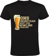 Bowling drinkteam Heren T-shirt | sport | bier | bowlen | zuipen | drank | kroeg | grappig | Zwart