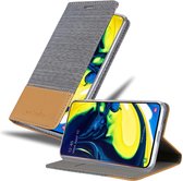 Cadorabo Hoesje geschikt voor Samsung Galaxy A80 / A90 4G in LICHTGRIJS BRUIN - Beschermhoes met magnetische sluiting, standfunctie en kaartvakje Book Case Cover Etui