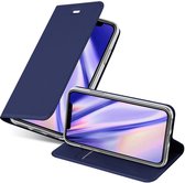 Cadorabo Hoesje geschikt voor Apple iPhone X / XS in CLASSY DONKER BLAUW - Beschermhoes met magnetische sluiting, standfunctie en kaartvakje Book Case Cover Etui