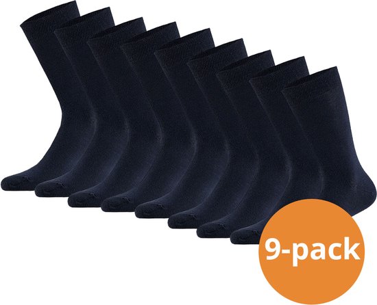 Apollo Bamboo Chaussettes Navy - 9 paires de chaussettes en Bamboe bleu foncé - Unisexe - Taille 43-46