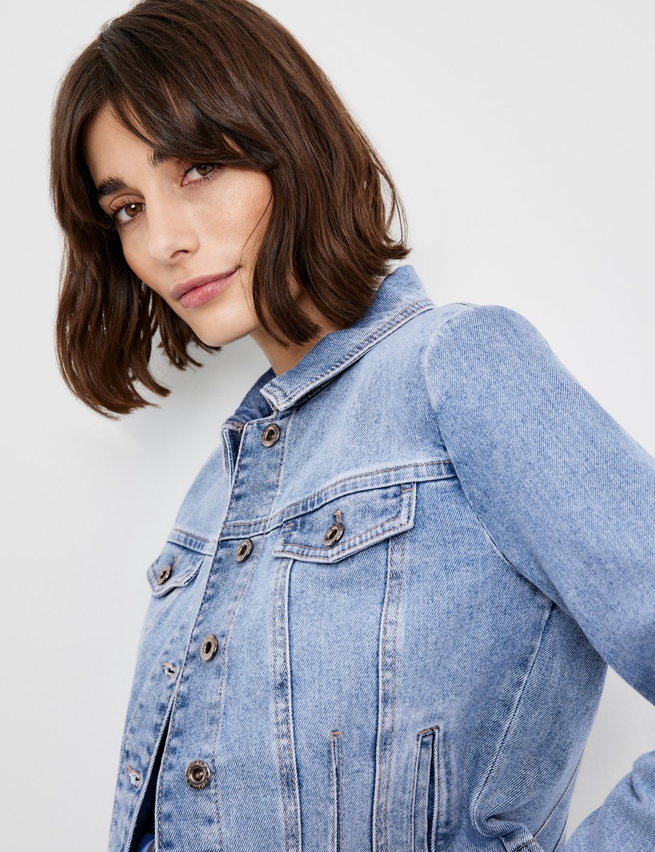 GERRY WEBER Dames Denim jack blue denim mit use-44