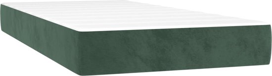 vidaXL Sommier tapissier avec matelas Velours Vert foncé 80x200 cm