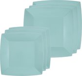 Santex Feest/verjaardag bordjes set - 20x stuks - lichtblauw - 18 cm en 23 cm