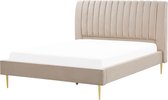 MARVILLE - Tweepersoonsbed - Beige - 180 x 200 cm - Fluweel