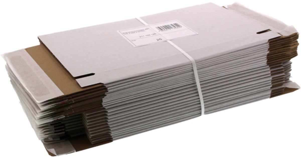 Brievenbusdoosje - wit met plakstrip - A5 - 255 x 160 x 28 mm - 25 stuks