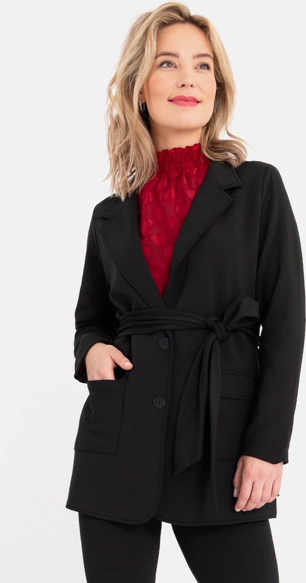 Zwarte Blazer van Je m'appelle - Dames - Travelstof - Maat XL - 2 maten beschikbaar