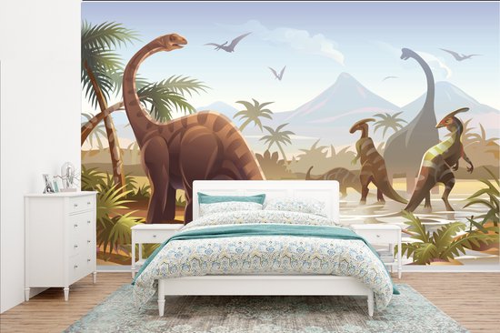 Fotobehang Dinosaurus - Breedte 385 cm x hoogte 240 cm