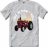 This Is How I Roll | Trekker - Tractor - Boer - T-Shirt - Unisex - Donker Grijs - Gemêleerd - Maat L