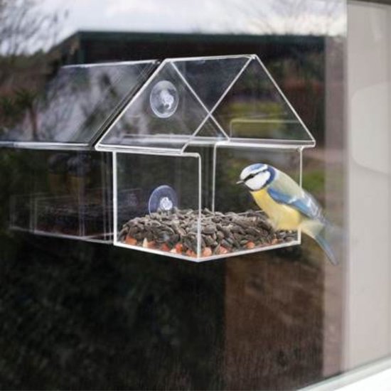 Vogelvoederhuisje raam - Vogelhuisjes - Doorzichtig met Zuignap - Merkloos