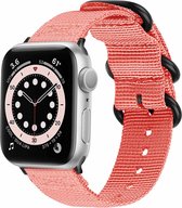 iMoshion Bandje Geschikt voor Apple Watch Bandje Series 1 / 2 / 3 / 4 / 5 / 6 / 7 / 8 / 9 / SE - 38 / 40 / 41 mm - iMoshion Nylon band - Roze