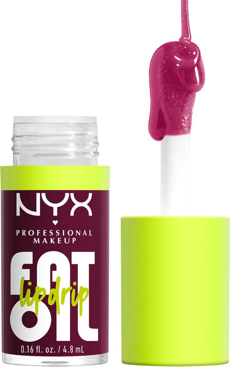 NYX Professional Makeup Fat Oil Lip Drip Lipgloss - Tot 12 uur hydratatie - Verrijkt met kruipbraamolie, framboosolie en squalaan - That's Chic - 4,8 ml — cadeau in Verzorging - foto 2