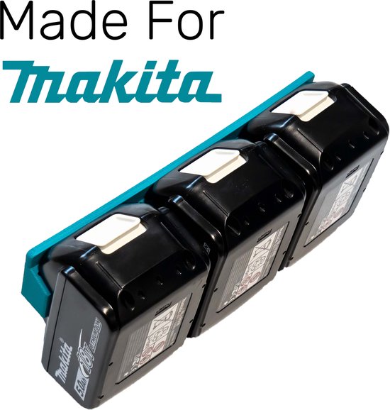 Accuhouder // Battery Mount // Geschikt Voor 3 Makita 18V Accu's // Inclusief schroeven // Montage aan wand of kast