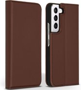 Accezz Hoesje Geschikt voor Samsung Galaxy S22 Plus Hoesje Met Pasjeshouder - Accezz Premium Leather Slim Bookcase - Bruin