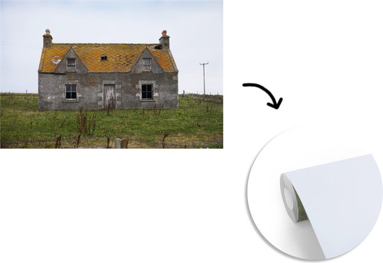 Papier peint photo peint photo vinyle - Bâtiment abandonné symétrique largeur 390 cm x hauteur 260 cm - Tirage photo sur papier peint (disponible en 7 tailles)